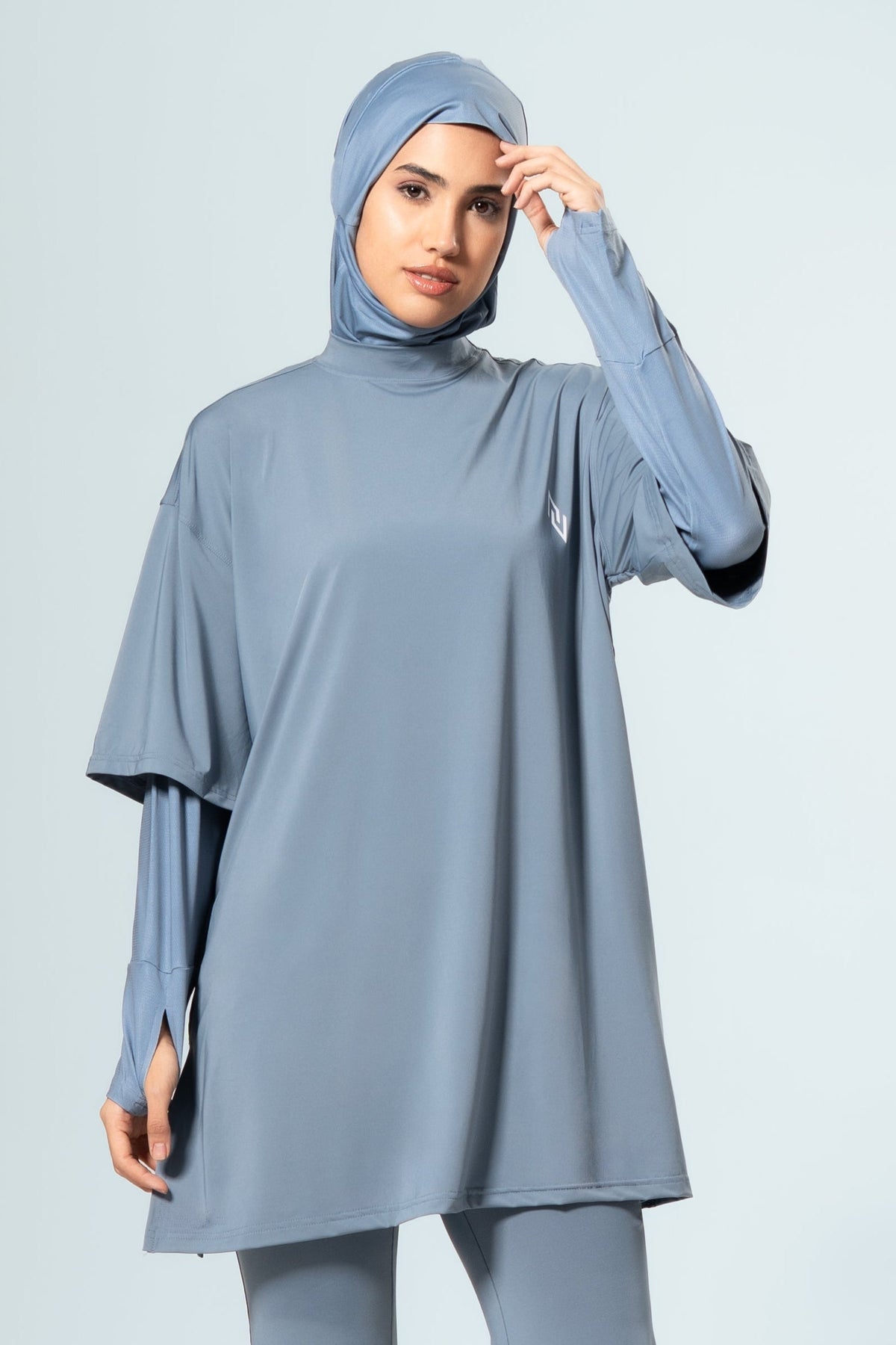 Essential Modest Workout Top — Stone