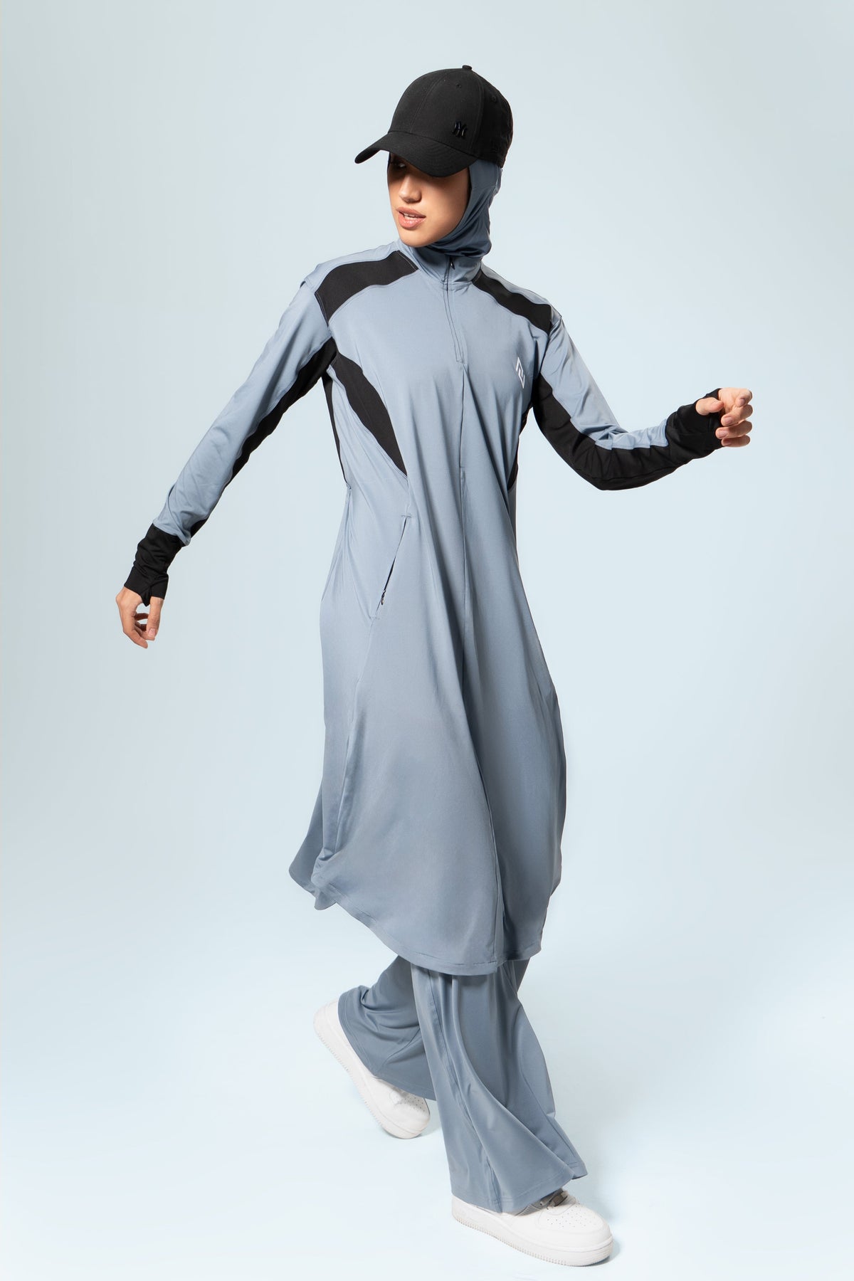 MomentumAir™ Longline Modest Workout Top — Stone