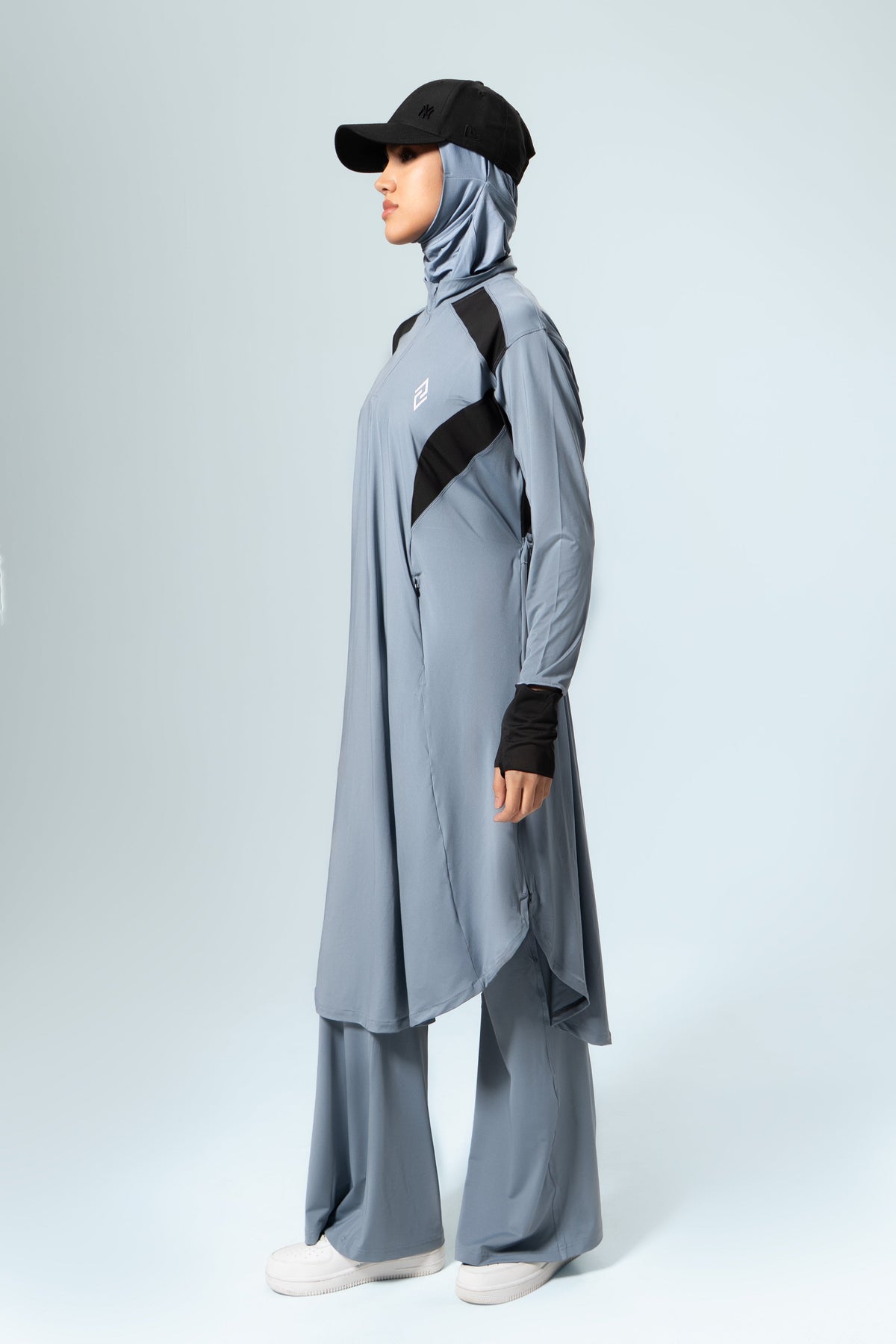 MomentumAir™ Longline Modest Workout Top — Stone