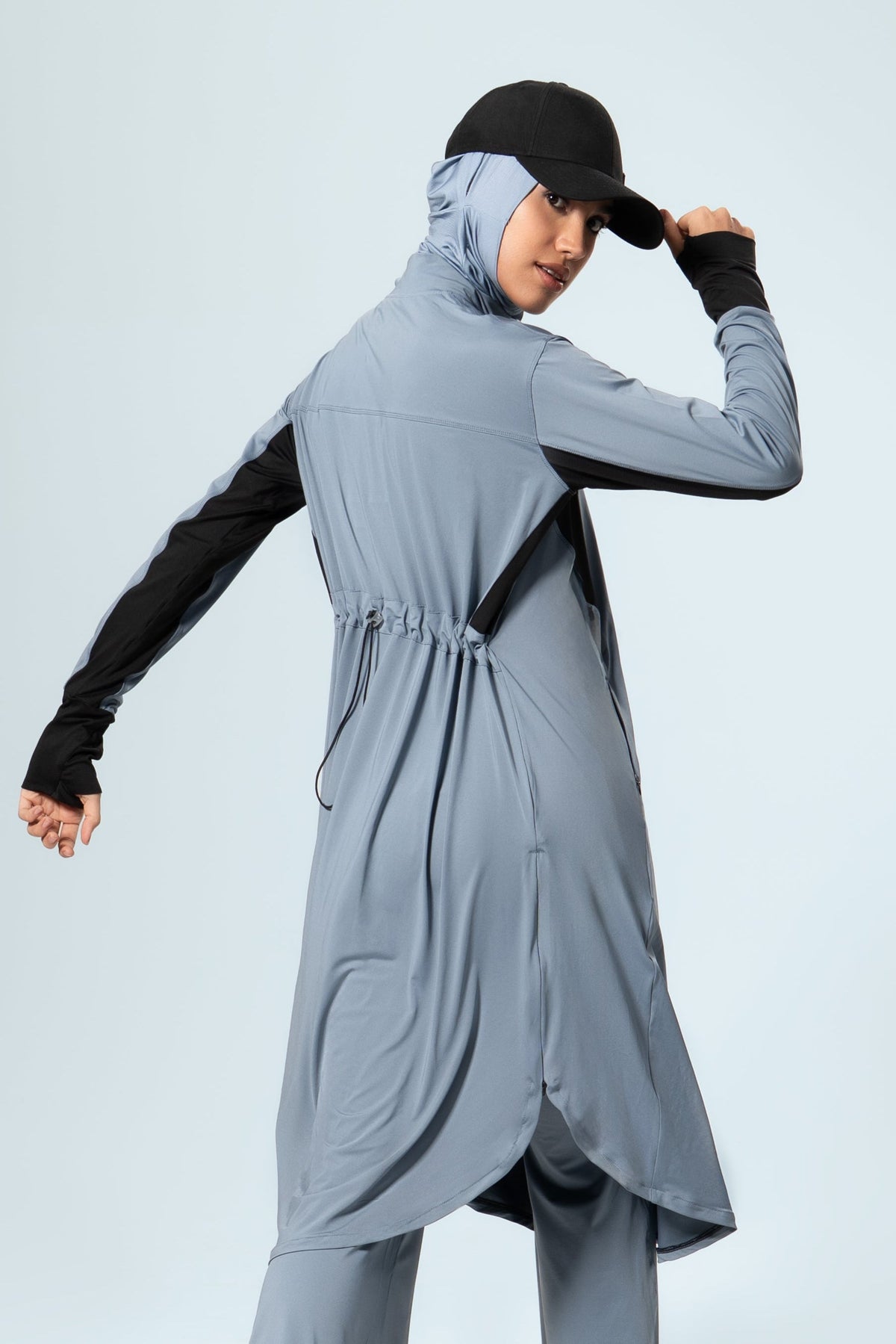 MomentumAir™ Longline Modest Workout Top — Stone