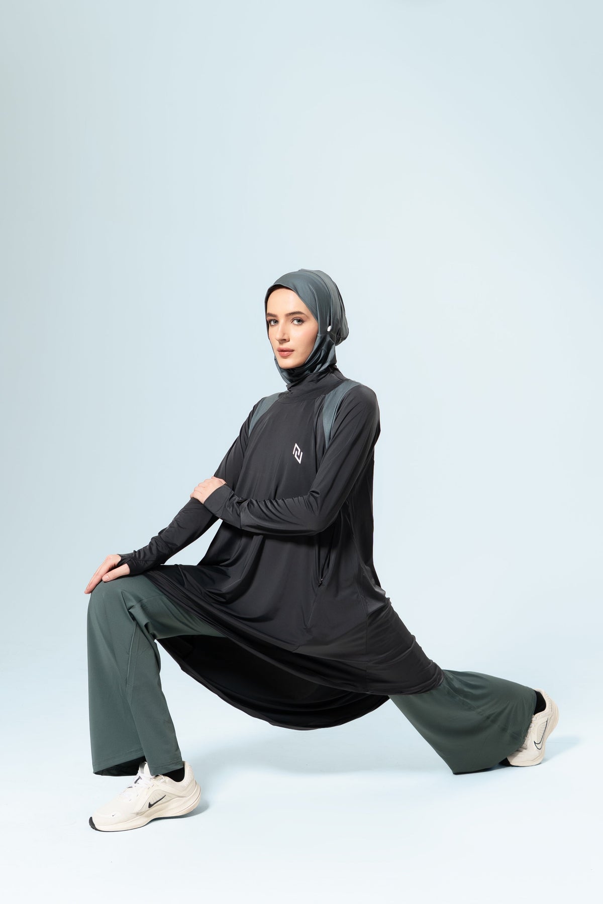 MomentumAir™ Long Sleeve Modest Workout Top — Grey