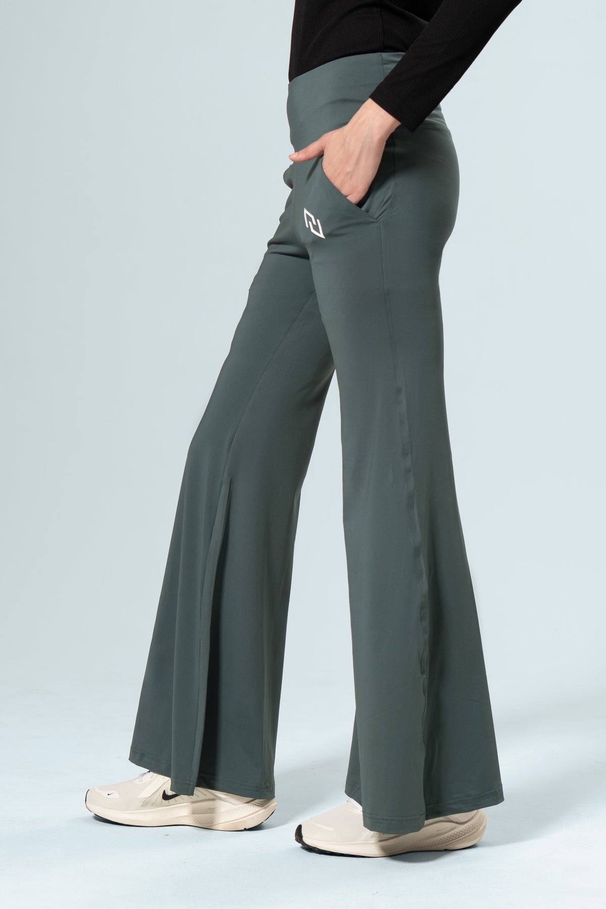 Essential Flared Modest Leggings — Deep Sage