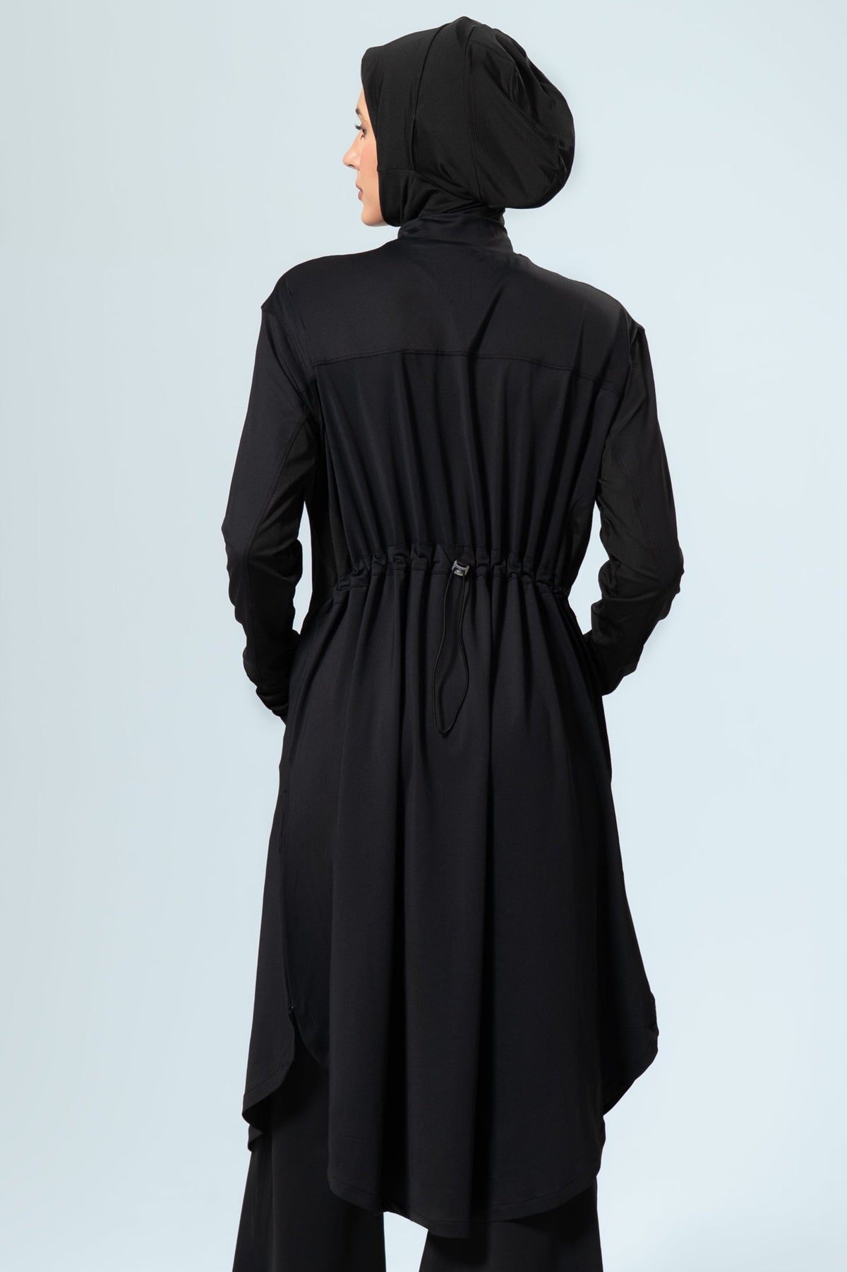 MomentumAir™ Longline Modest Workout Top — Black