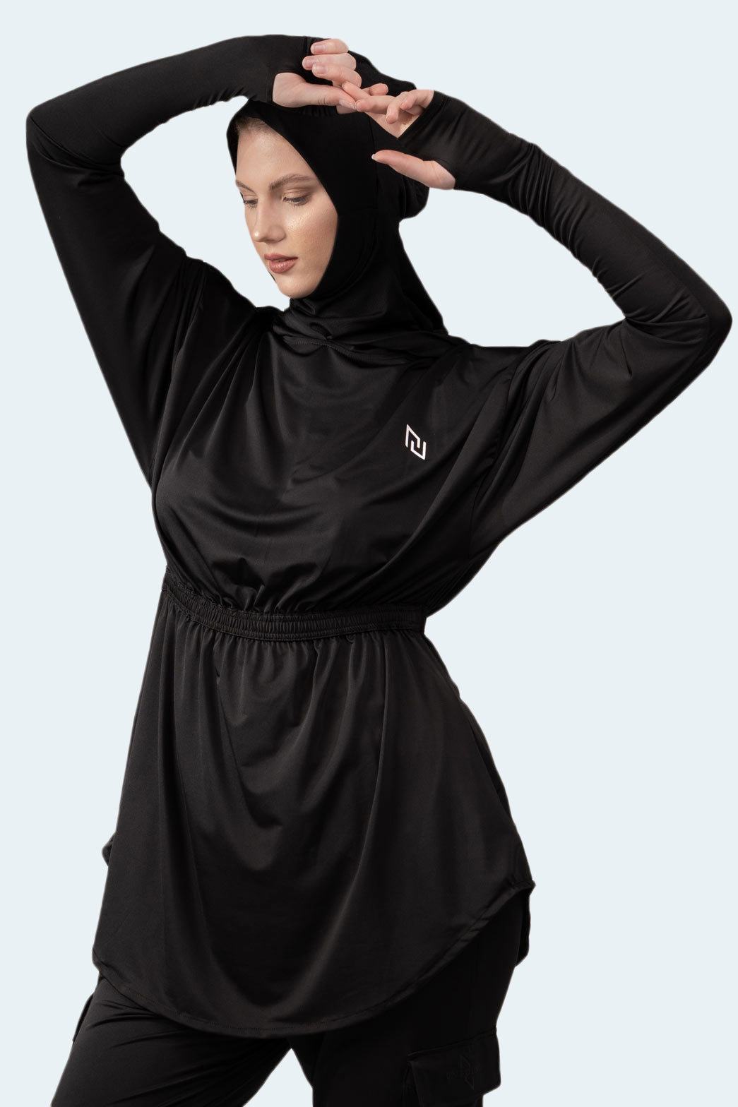 Pro Active Modest Workout Top — Black